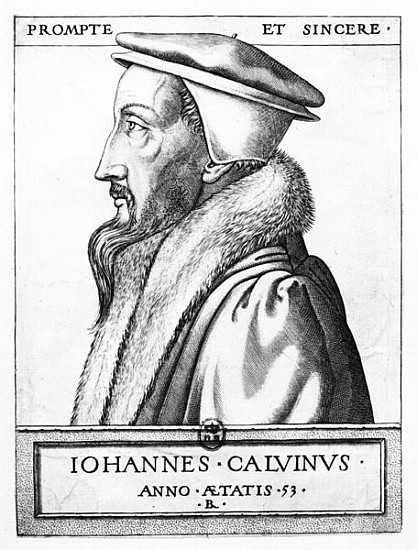 Portrait of John Calvin (1509-64) aged 53 de French School