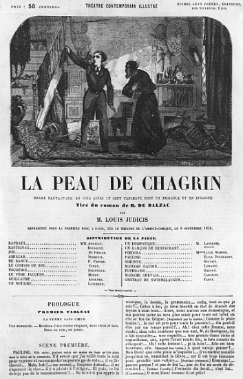 Raphael de Valentin and the shopkeeper, illustration from ''La Peau de Chagrin'', drama adapted from de French School