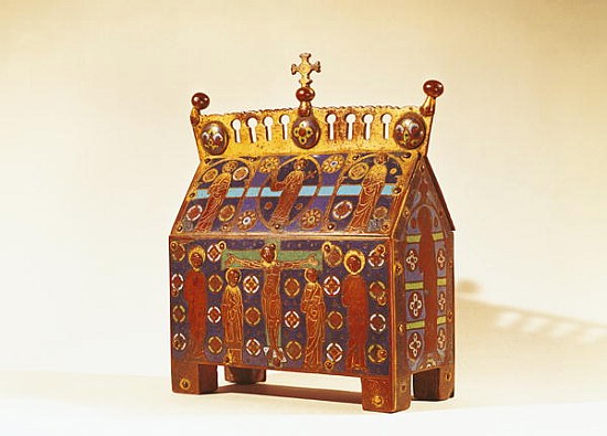 Reliquary chest, 12th-13th century (metal & enamel) de French School