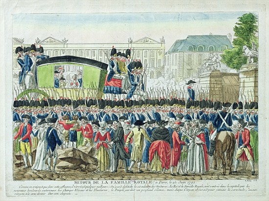 Return of the French Royal Family to Paris on the 25th June 1791 de French School