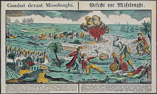 Siege of Missolonghi, 22nd April 1826 de French School