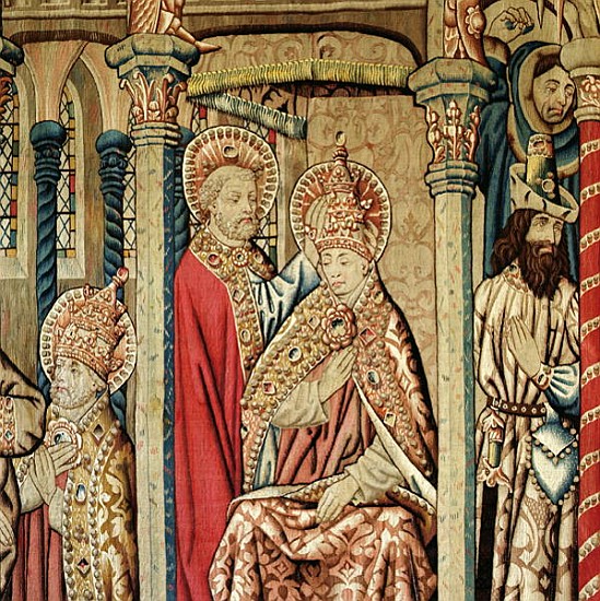 St. Peter Placing the Papal Tiara on the Head of St. Clement, from ''The Life of St. Peter'' (wool t de French School