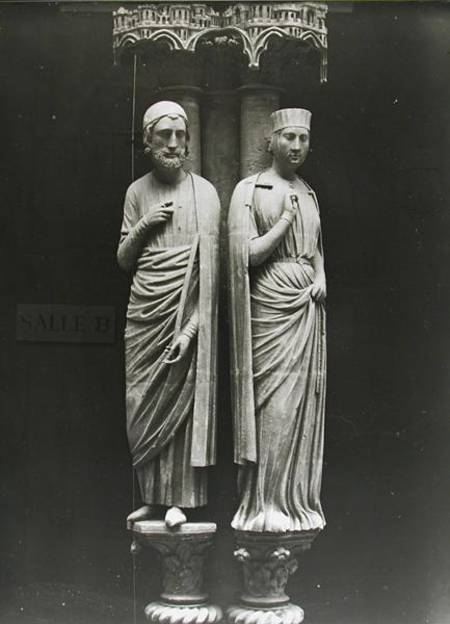 Statues of Philippe Hurepel (1200-34) Comte de Clermont and his wife Mahaut (d.1260) Comtesse de Bou de French School