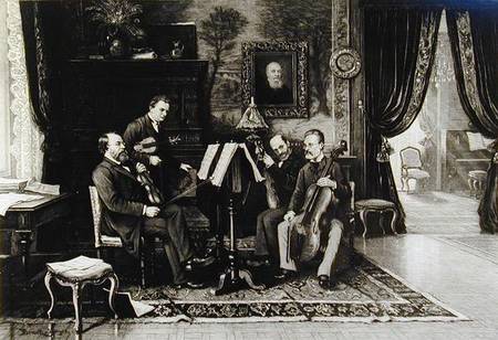 The String Quartet (litho) de French School