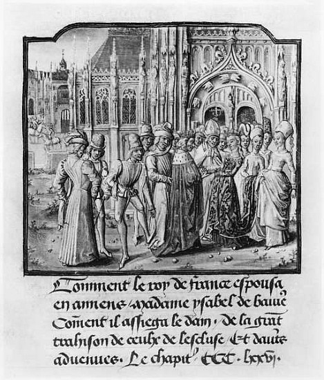 T.2 fol.311v Marriage of Charles VI (1368-1422) King of France and Isabella of Bavaria (1371-1435) a de French School