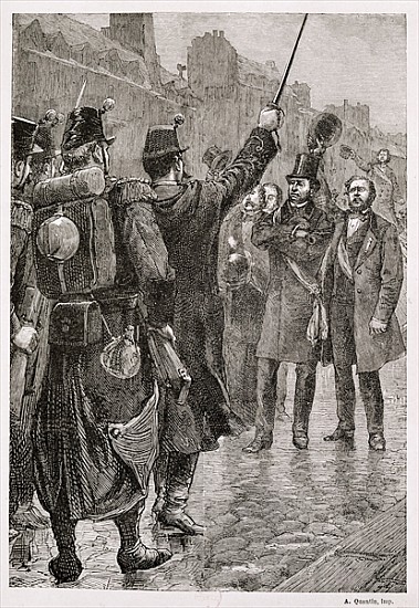 The Arrest of Victor Schoelcher (1804-93) at the Saint-Antoine Barricade, 4th December 1851 de French School