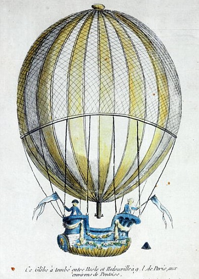 The Balloon of Jacques Charles (1746-1823) and Nicholas Robert (1761-1828) used in their flight from de French School
