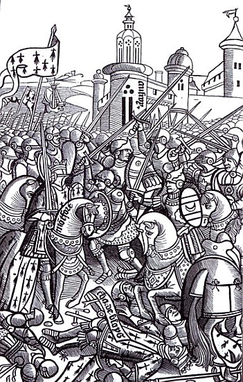 The Battle of Auray, from ''Chroniques de Bretagne'' Alain Bouchard, published 1514 de French School