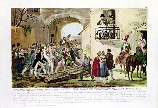 The Inhabitants Depositing the Gates of Grenoble at the Feet of the Emperor, 6th March 1815 de French School
