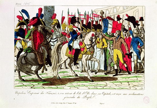 The People of Paris Acclaiming Napoleon (1769-1821) on his Return from Elba in 1815 de French School