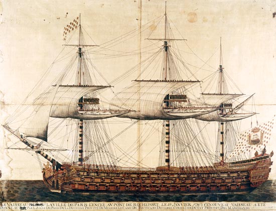 The Ship 'La Ville de Paris' launched at the port of Rochefort de French School