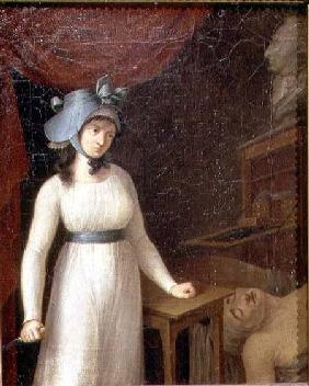 Charlotte Corday (1768-93) and the Assassination of Jean Paul Marat (1743-93) in his Bath