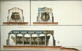 Cross-section and elevation of a ship