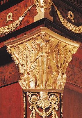 Detail of winged victory from the leg of a secretaire (wood & gilt bronze)