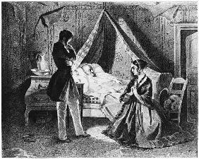 Father Goriot on his Deathbed, illustration from ''Le Pere Goriot'' Honore de Balzac (1799-1850)