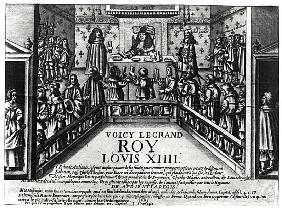 Louis XIV (1638-1715) administering justice (xylograph)