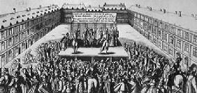 Outdoor Theatrical Performance with Antoine Firard (1584-1633), known as Tabarin, on Stage