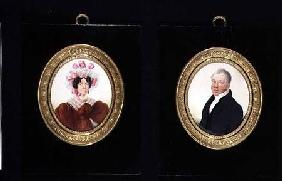 Pair of Portrait Miniatures of a Lady and a Gentleman