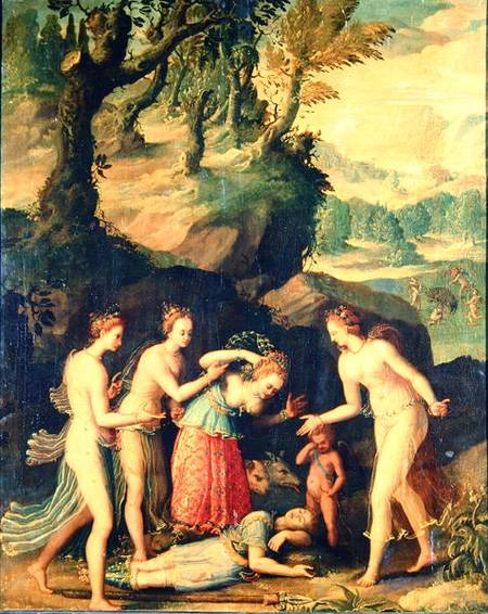 Venus Weeping over the Death of Adonis de French School