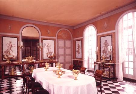 View of the dining room with Pompeiian style frescoes by Louis Lafitte (1770-1828) (photo) de French School
