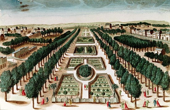 View of the Jardin des Plantes from the Cabinet d''Histoire Naturelle de French School