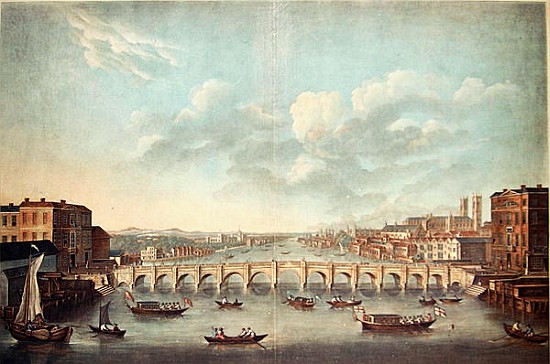 View of Westminster Bridge; engraved by Pierre Michel Alix (1762-1817) de French School