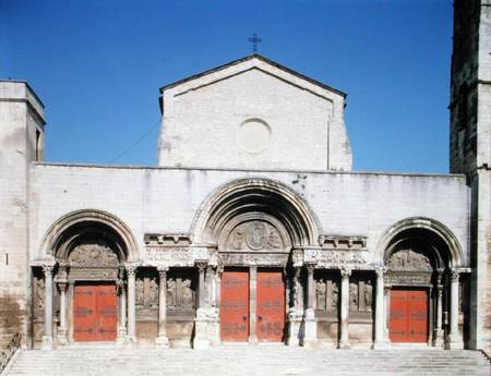 West facade of the Saint-Gilles abbey church de French School