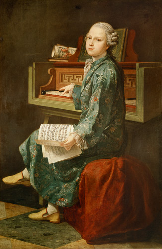 Young Man at the Clavichord de French School