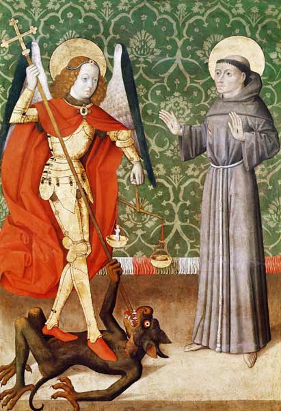 St. Michael and St. Francis of Assisi, c.1480 (oil on panel) de French School, (15th century)