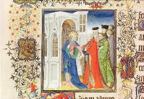 Ms Lat 919 fol.96 St. Peter Leading Jean de France (1340-1416) Duke of Berry into Paradise, from the