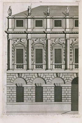 Architectural design demonstrating Palladian proportions, engraved by Bernard Picart (1673-1733) c.1 de French School, (18th century)