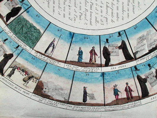 Board game based on the French Revolution, c.1790 (colour litho) de French School, (18th century)