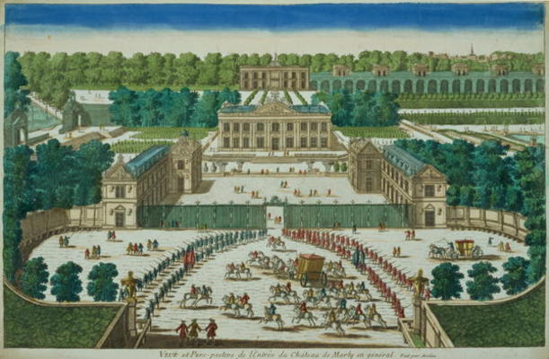 View and Perspective of the Entrance to the Chateau of Marly, engraved by Antoine Aveline (1691-1743 de French School, (18th century)