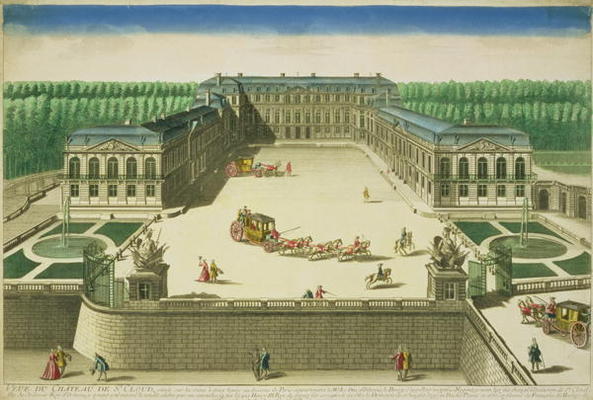 View of the Chateau of St. Cloud, engraved by Antoine Aveline (1691-1743) (engraving) de French School, (18th century)