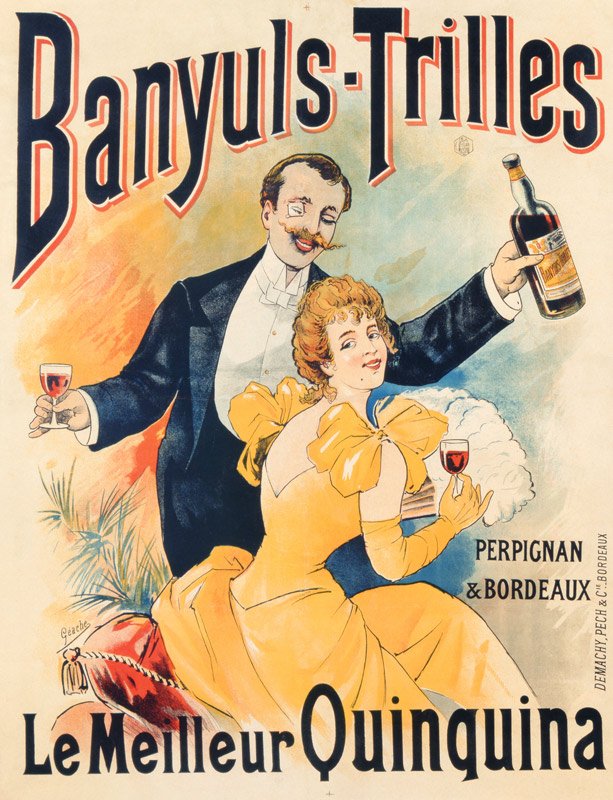 Poster advertising Banyuls-Trilles Quinquina de French School, (19th century)