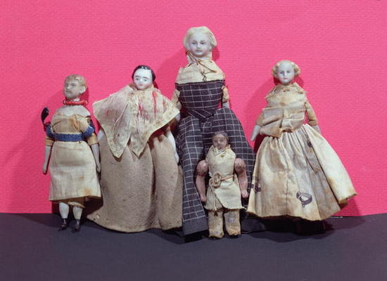 Collection of dolls, possibly used by Honore de Balzac (1799-1850) as an aide memoire for 'La Comedi de French School, (19th century)