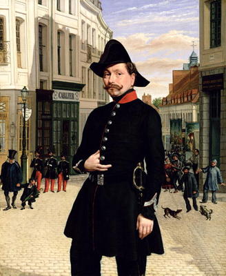 Portrait of a Police Officer in Douai in 1848 (oil on canvas) de French School, (19th century)