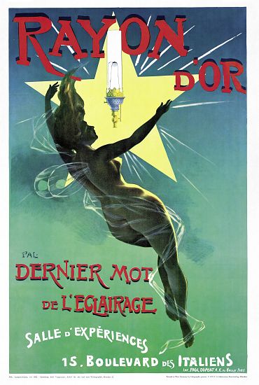 Poster advertising 'Rayon d'Or' lighting de French School, (19th century)