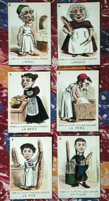 The Baker family from a 'Jeu des Sept Familles', mid 19th century (colour litho) de French School, (19th century)