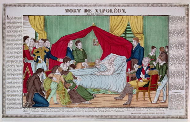 The Death of Napoleon Bonaparte (1769-1821) c.1840 (coloured engraving) de French School, (19th century)