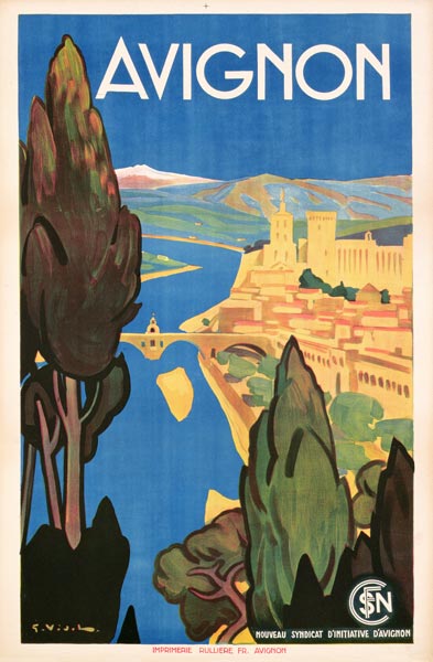 Poster promoting Avignon de French School, (20th century)