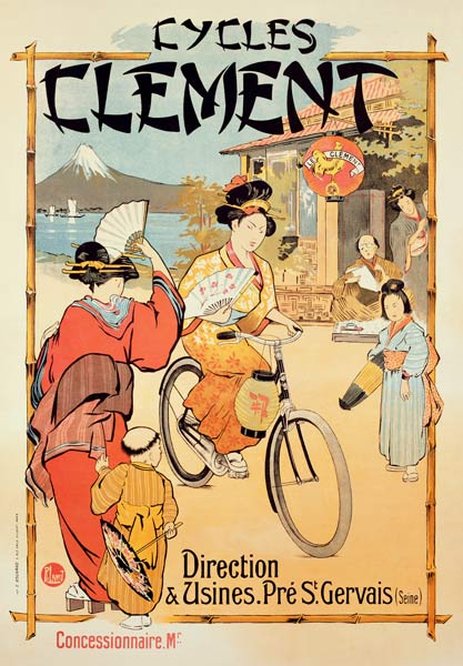 Poster advertising 'Cycles Clement', Pre Saint-Gervais de French School, (20th century)