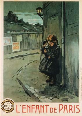 Poster advertising the film 'L'Enfant de Paris', produced by Gaumont Cinema Films (colour litho) de French School, (20th century)