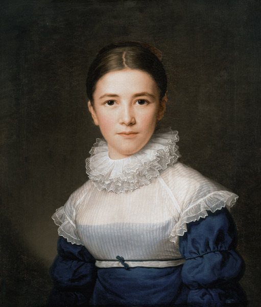 Portrait of Lina Groger, the foster daughter of the Artist de Friedrich Carl Groger