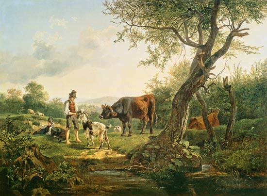 Landscape with a Shepherd de Friedrich Gauermann
