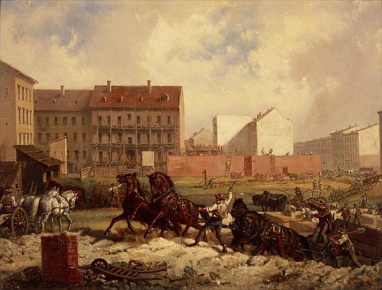 Period of Promoterism: Construction of the Grenadierstrasse, Berlin, c.1875 de Friedrich Kaiser