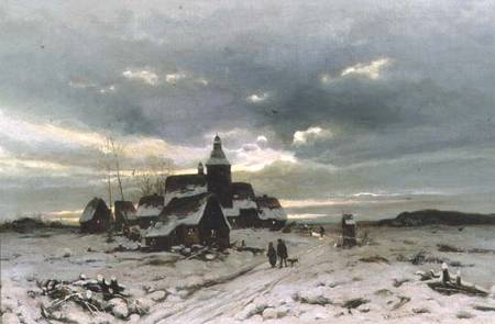 A Village in the Snow de Friedrich Nicolai Joseph Heydendahl
