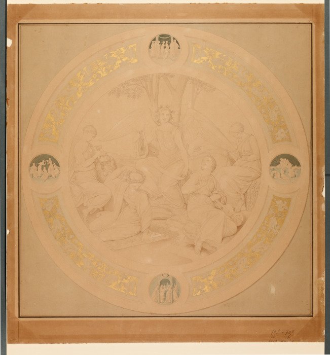 Allegorie der Künste, und vier Medaillons mit den klugen und törichten Jungfrauen de Friedrich Overbeck