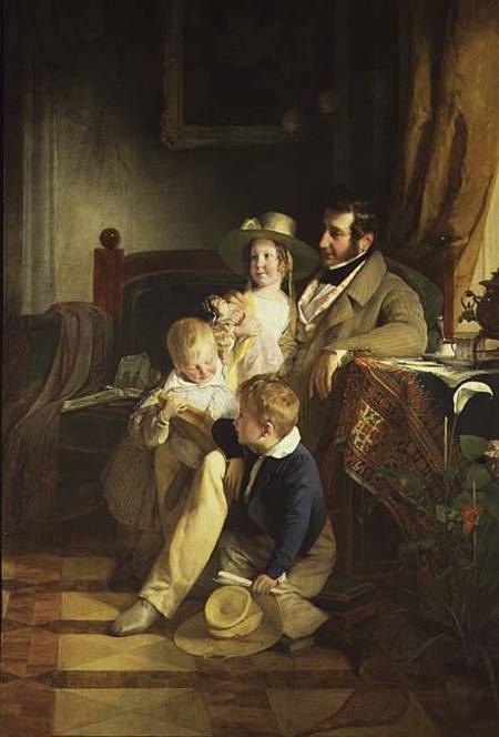 Rudolf von Athaber (1795-1867), industrialist and patron of the arts, with his children de Friedrich von Amerling
