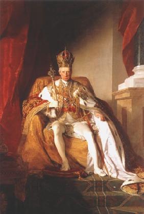 Emperor Franz L . of Austria in the coronation reg